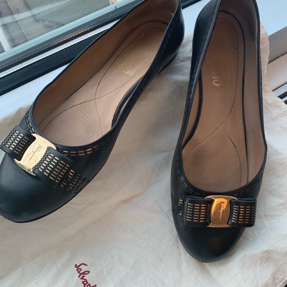 Salvatore Ferragamo Shoes - FERRAGAMO black bow flats!